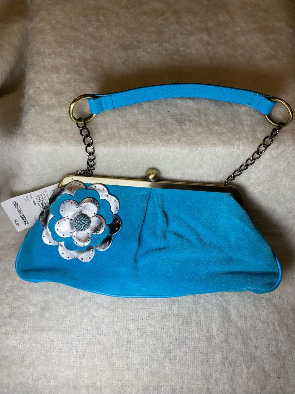 Nordstrom Blue Floral Accent Women’s Clutch Shoulder Bag